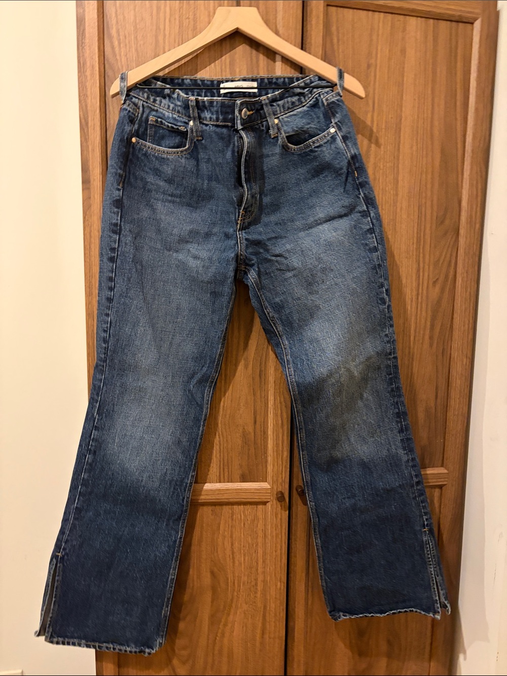 Mango womans Dark Blue Bootcut Jeans